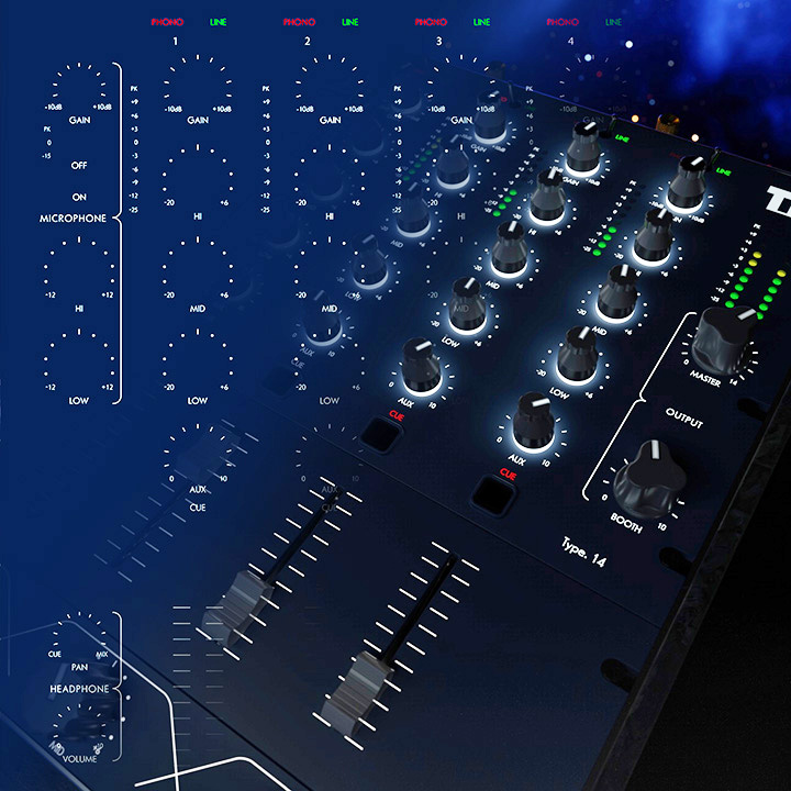 Mixer desk graphic